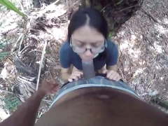22yr old bbc fucking Asian girlfriend in the woods